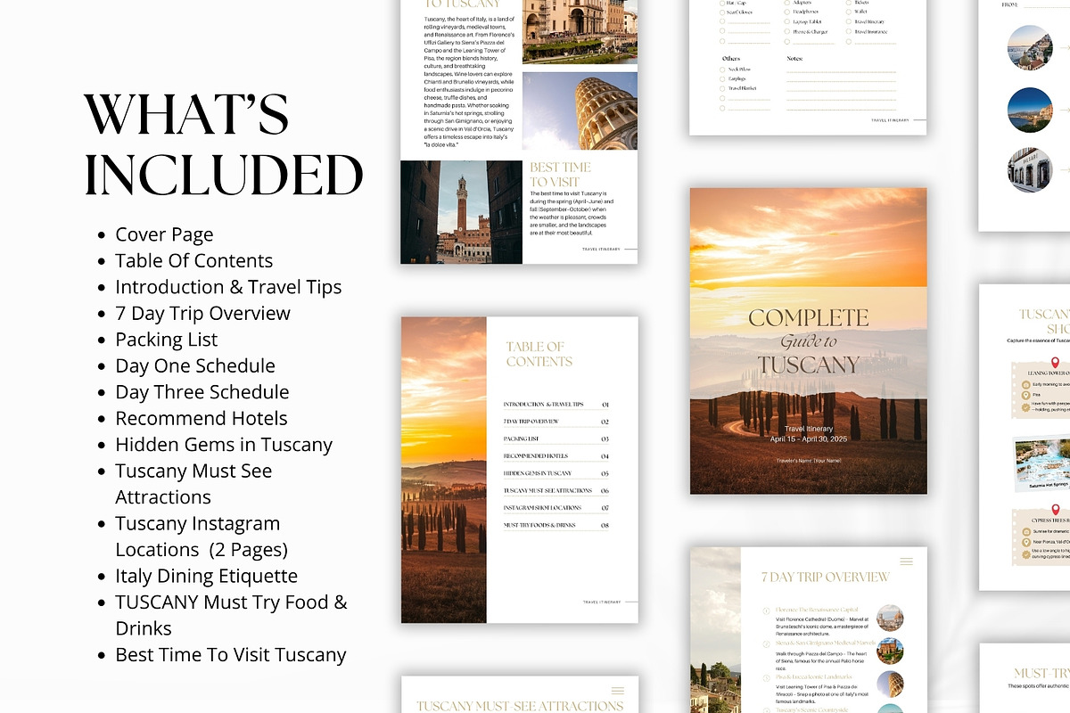 Tuscany Travel Itinerary Template, a Magazine Template by Pulsecolor (Photo 3 of 9)