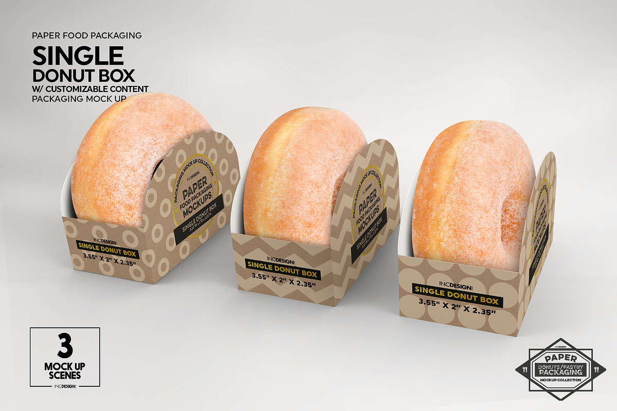 Single Donut Box Packaging Mockup, a Cups & Container Mockup by INCDesign