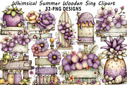 Whimsical Summer Wooden Sing Clipart, an Illustration by Daily.Designs (Thumbnail 1 of 7)