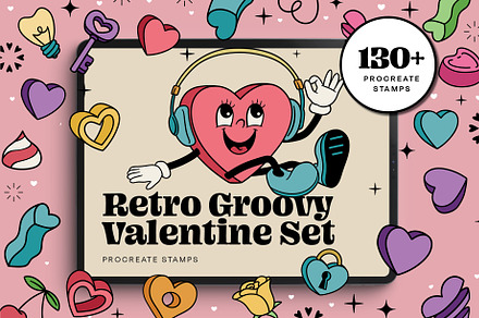 Retro Groovy Valentine for Procreate