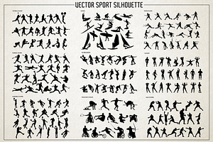9 set of Vector sport silhouette