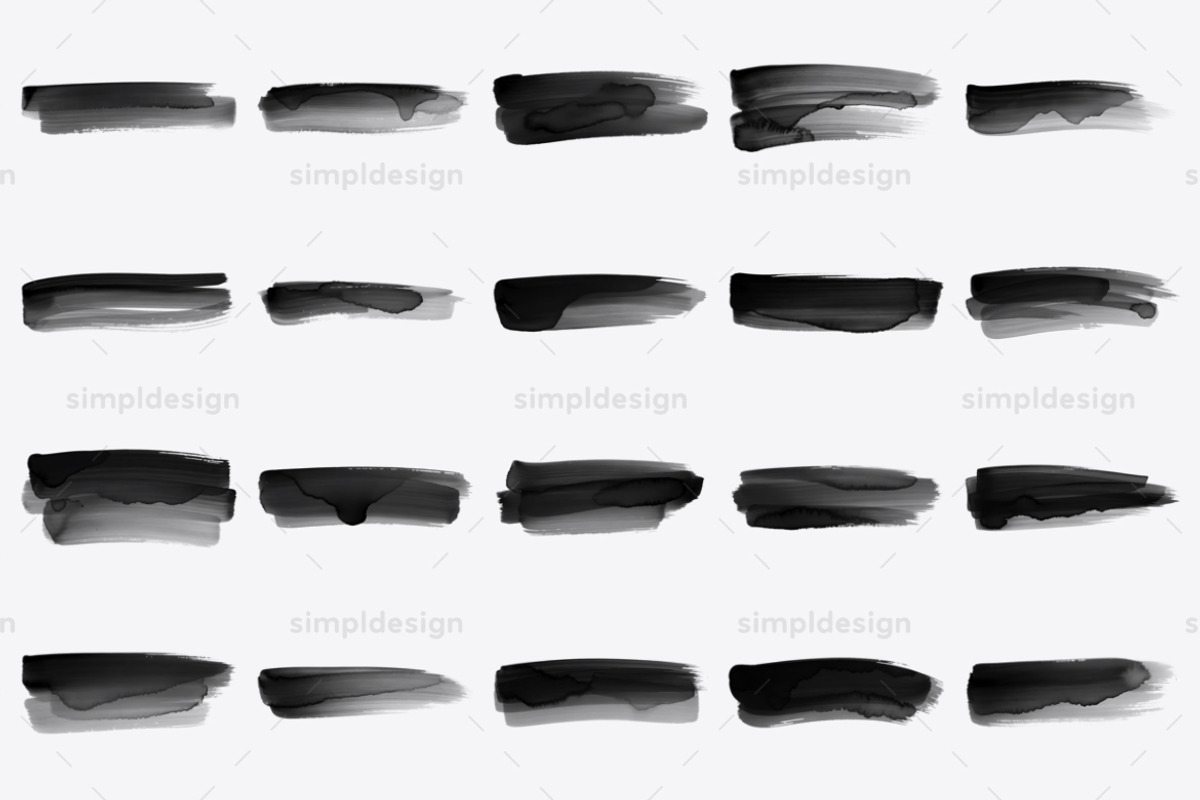 28 Ink Stroke Photoshop Brushes, a Brush Add-On by SimplDesign (Photo 2 of 3)