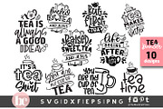 Tea SVG Bundle | Funny Tea Quotes, a Food Illustration by TheBlackCatPrints (Thumbnail 2 of 12)