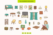Scandinavian Minimalist Living Room, an Illustration by MEANDSTUDIO (Thumbnail 4 of 4)