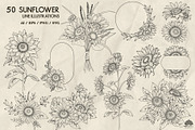 Sunflowers line art + Procreate, a Decorative Illustration by Skliarova (Thumbnail 2 of 5)