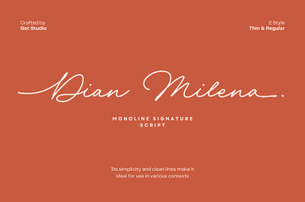 Dian Milena - Signature Script, a Script Font by Get Studio