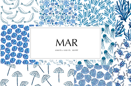 Mar Collection, a Pattern Graphic by ElicoelhoDesign Shop