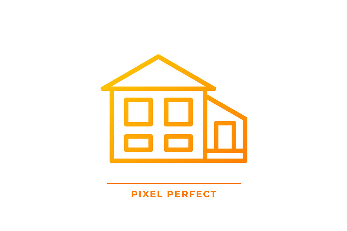 Split-level house pixel perfect, an Icon by IMG Visuals