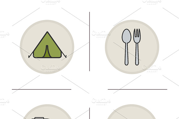 Camping Icons . Vector