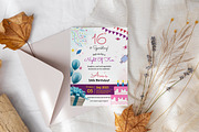 Editable 16 Birthday Invitation, an Invitation Template by Snapybiz (Thumbnail 2 of 9)