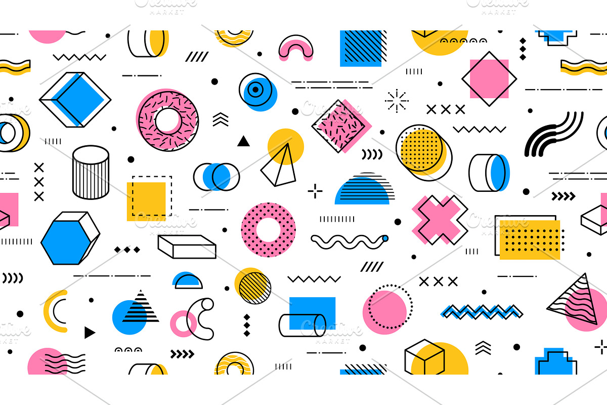 Abstract memphis pattern background, a Decorative Illustration by Buch&Bee