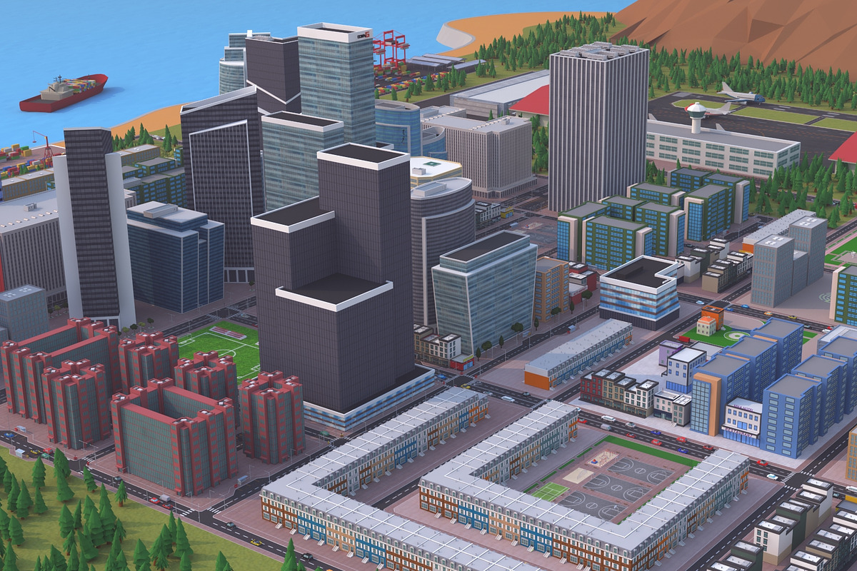 Metropolis City low poly Scene, an Architecture 3D Model by NOMODOL (Photo 26 of 39)