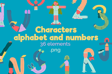 Characters alphabet and numbers