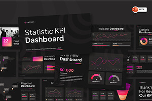 Statistic KPI Dashboard, a Presentation Template by Loin Studio