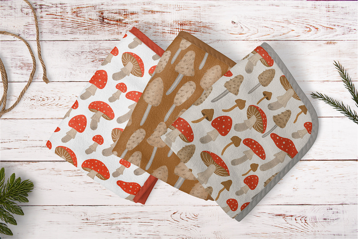 Mushroom pattern collection, a Pattern Graphic by Alona Savchuk (Photo 3 of 7)