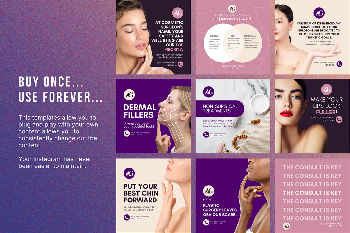 Plastic Surgeon Social Media, a Social Media Template by Sincerely Media (Photo 5 of 9)