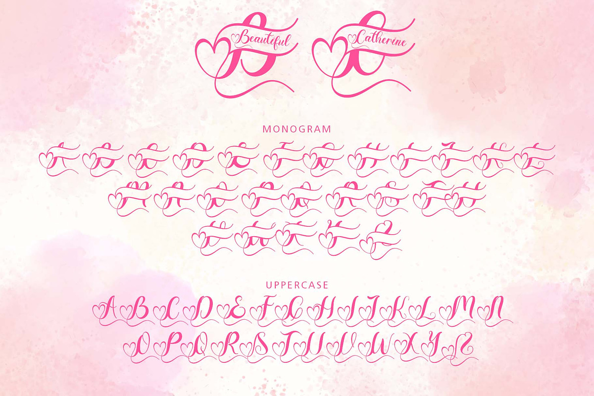 Beautiful Catherine Monogram, a Handwritten Font by Yoga Letter (Photo 6 of 7)