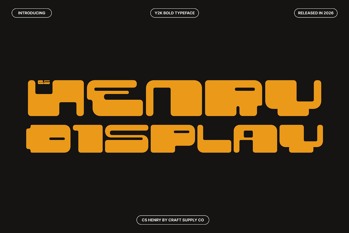 CS Henry – Y2K Font, a Sans Serif Font by Craft Supply Co. (Photo 1 of 8)