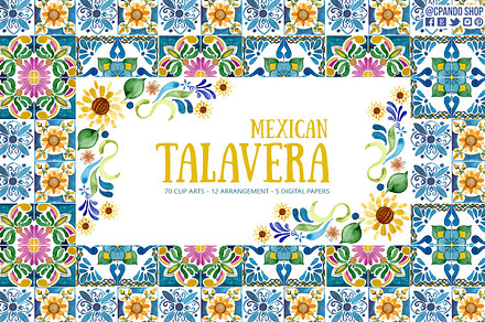 Talavera mexican fiesta clipart