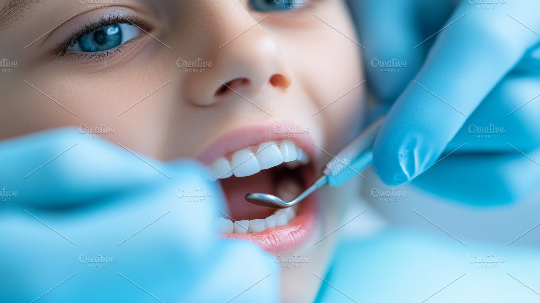 Young female patient with open mouth, a Photo by Dvoevnore photos