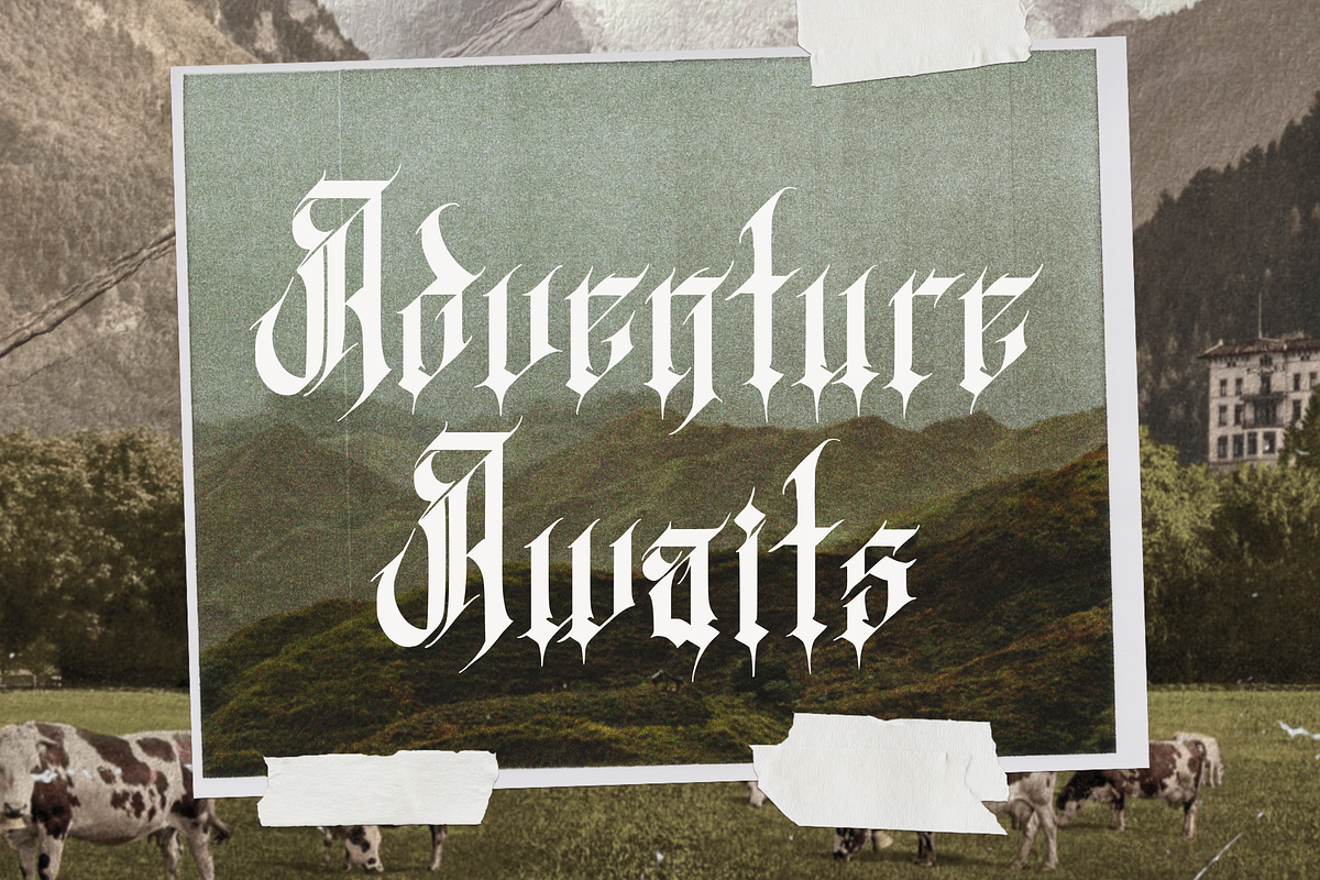 Rigtra Aledzra - Dark Gothic Font, a Blackletter Font by Randi Irvan | Rvandtype (Photo 4 of 13)