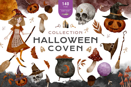 Coven Halloween Clipart Collection, a Texture Illustration by Rabbit Heart