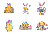 Green cute easter clipart, an Illustration by SinaCreation (Thumbnail 3 of 11)