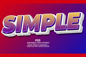 Simple PSD 3d Editable Text Effect