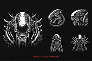 10 Bundle Dark Art Xenomorph Alien, an Illustration by Morspective (Thumbnail 2 of 7)