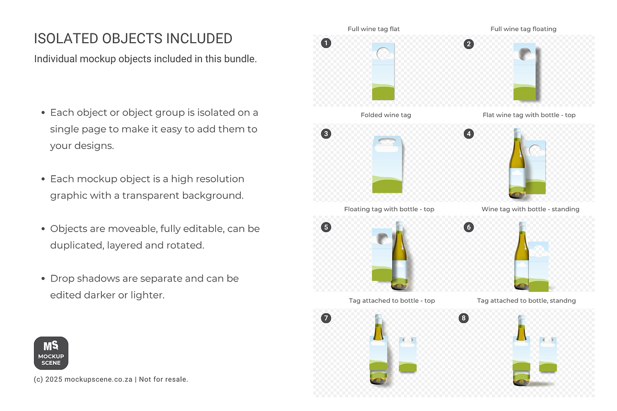 Wine Tag Canva Mockup, a Packaging Mockup by Mockup Scene (Photo 4 of 10)