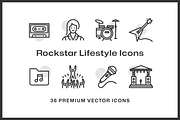 36 Rockstar Lifestyle Icons, an Outline Icon by Furnace (Thumbnail 2 of 4)