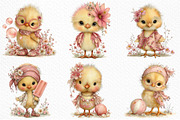 Whimsical Summer Chick Clipart, an Illustration by Craft Nest (Thumbnail 5 of 12)