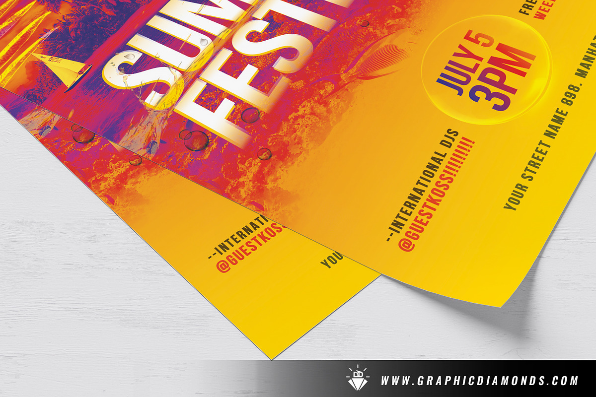Summer Party Flyer & IG Template, a Flyer Template by GraphicDiamonds (Photo 6 of 8)