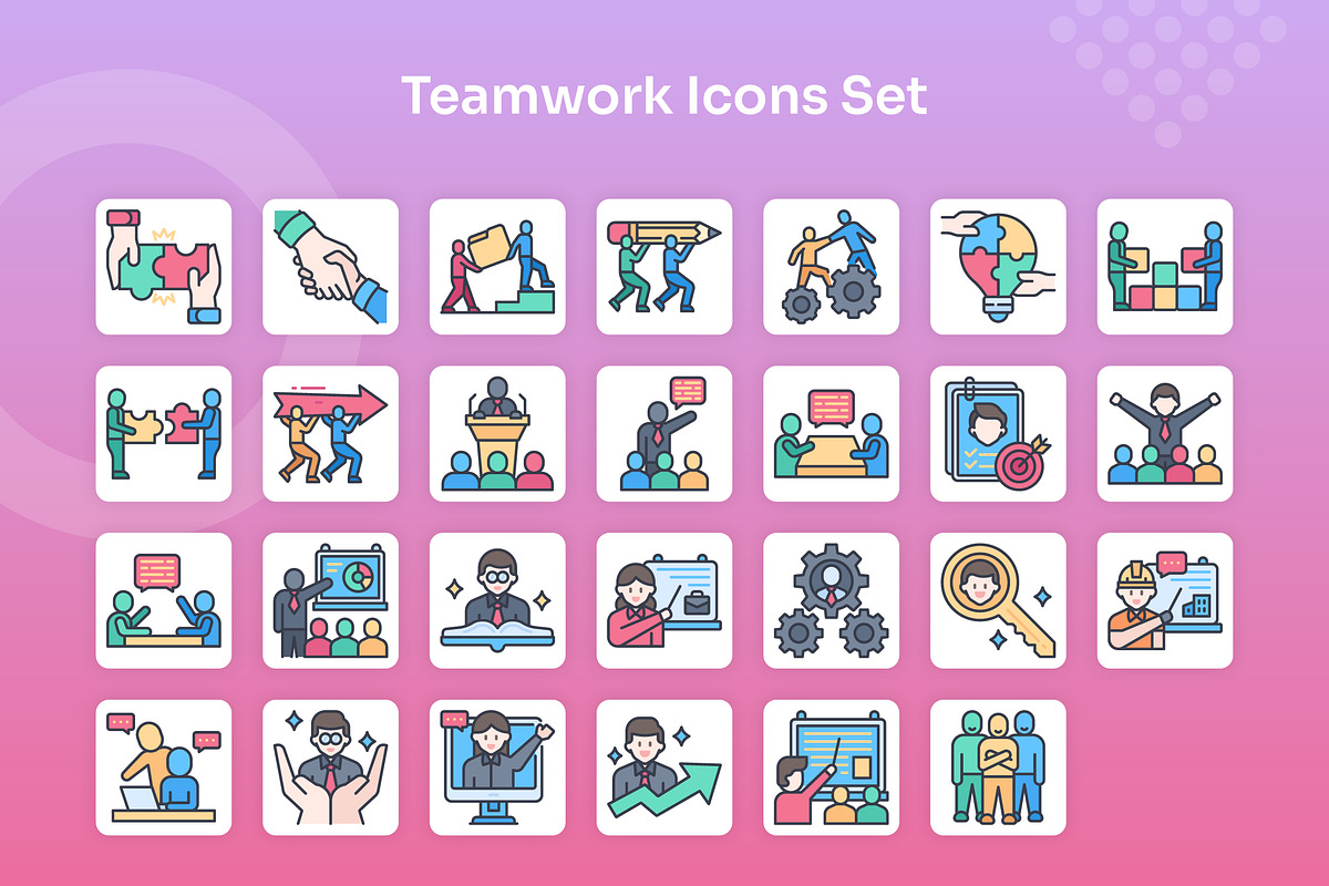 Teamwork Icons Set - Filled Line, an Icon by Kmg Design (Photo 2 of 2)