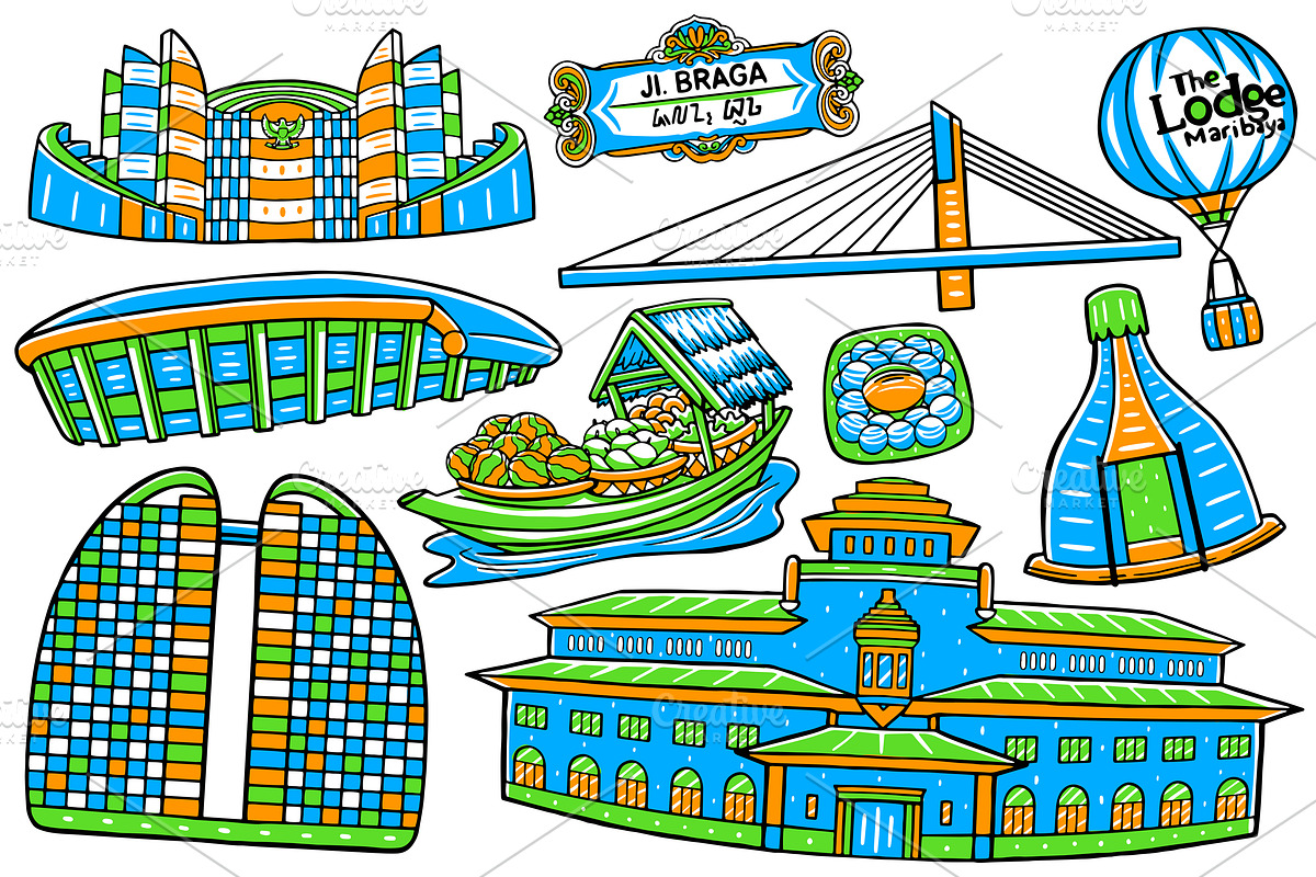 Bandung City Doodle Vector Pack, an Object Graphic by MEDZ (Photo 1 of 4)