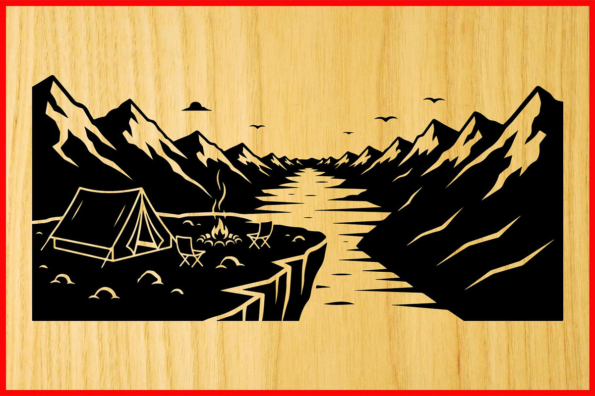 Mountain Landscape Silhouette Puzzle, a Seasonal Illustration by Designer_Momina (Photo 4 of 10)