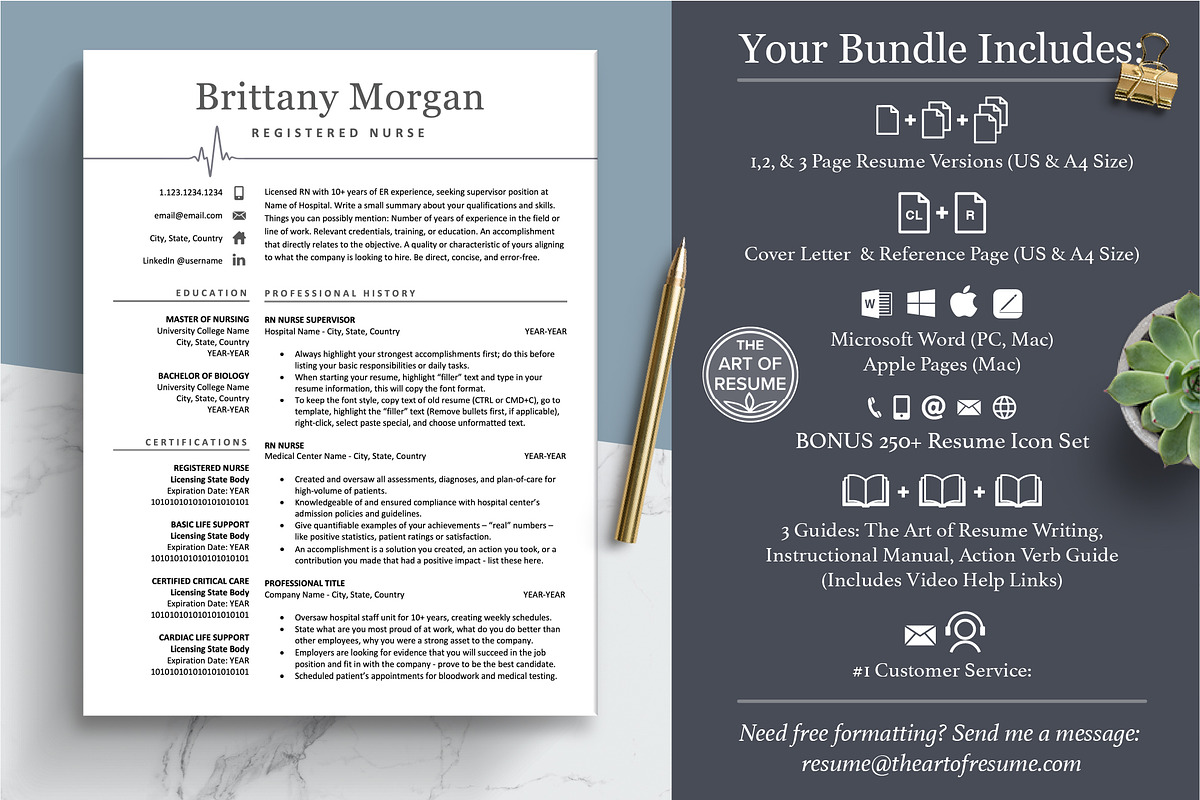 Resume Template for Nursing, Medical, a Resume Template by The Art of Resume (Photo 2 of 8)