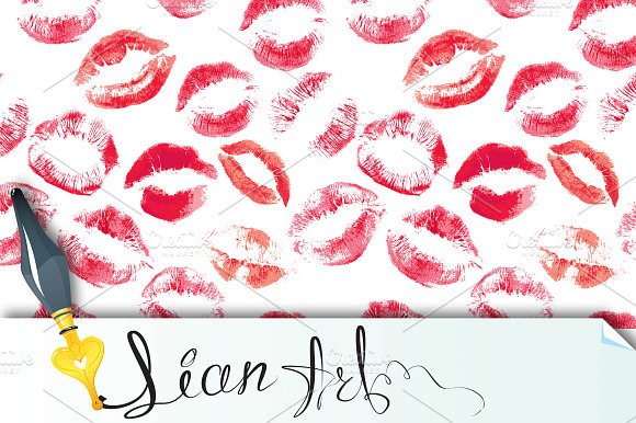 Seamless Pattern With Red Lips