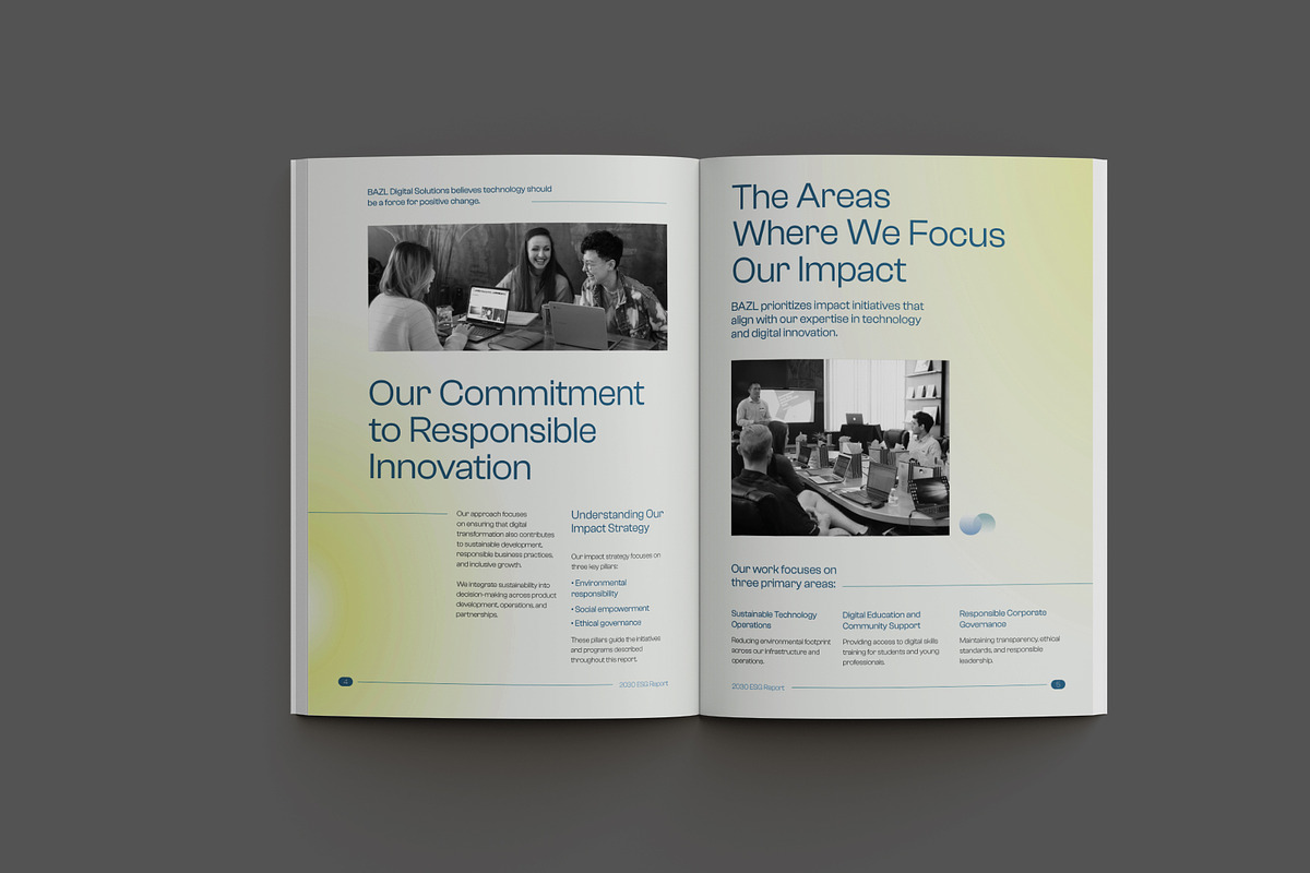 Minimal Gradient ESG Impact Report, a Brochure Template by Neermana (Photo 10 of 11)