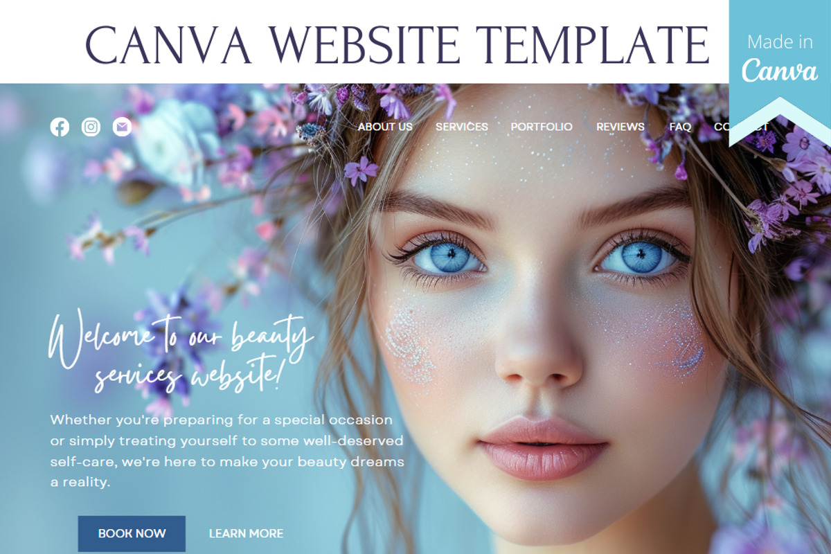 Canva template site Beauty services, a Landing Page Template by Lenka_X (Photo 1 of 4)