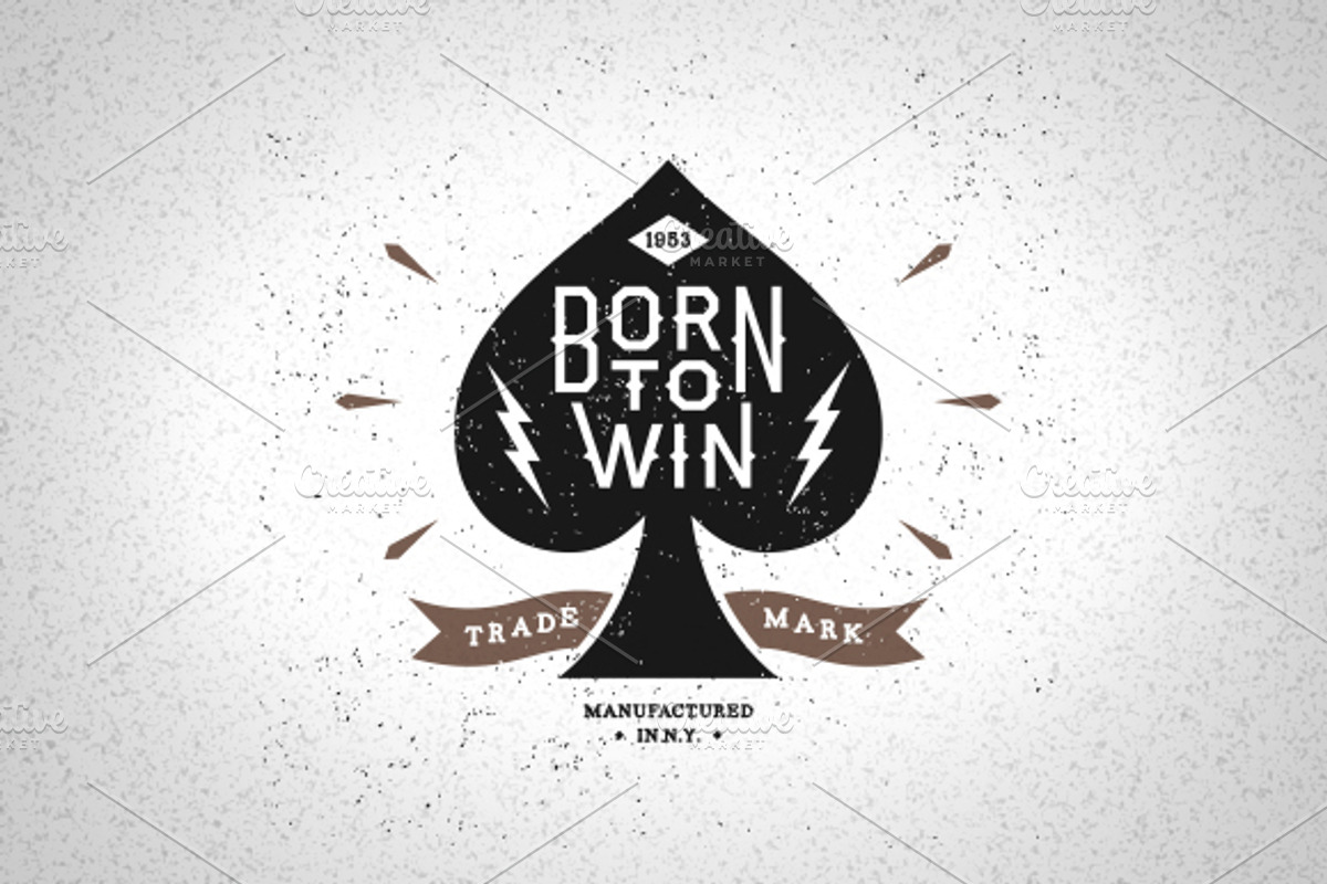 Vintage Label Born To Win, a Branding & Logo Template by Ezepov (Photo 1 of 3)