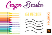 Crayon Brushes Illustrator Vector, a Brush Add-On by vladocar (Thumbnail 1 of 8)