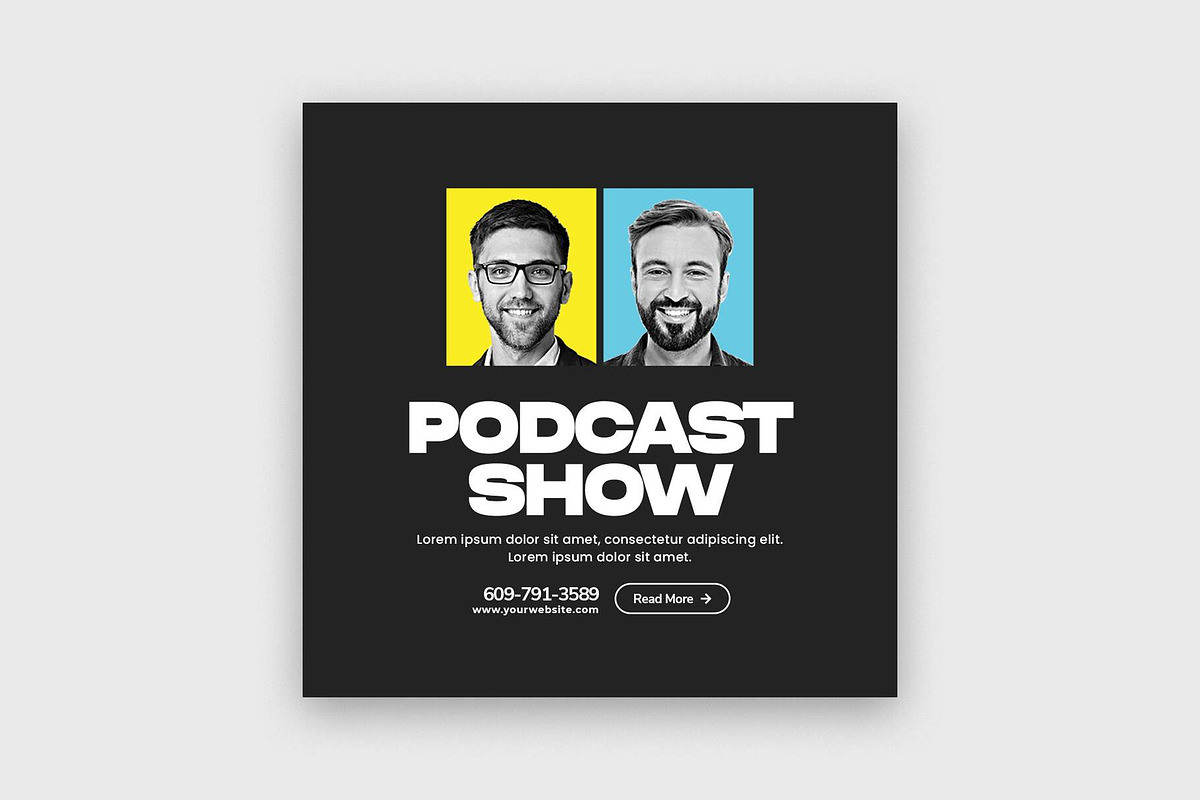 Dark Themed Podcast / Talk Show Post, a Social Media Template by Saman Osama (Photo 4 of 4)