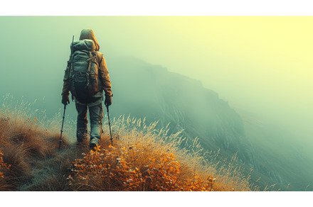 In spring or autumn hiking on a, a Sports & Recreation Photo by ZinetroN