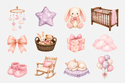 Watercolor Baby Girl Clipart (52), a Decorative Illustration by Iryna Denysova (Thumbnail 4 of 7)