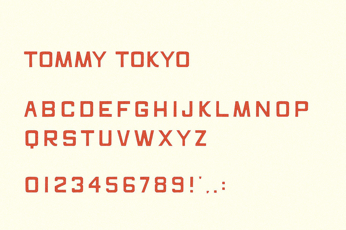 Tommy Tokyo I A Display Font, a Sans Serif Font by Taylor Penton (Photo 4 of 4)