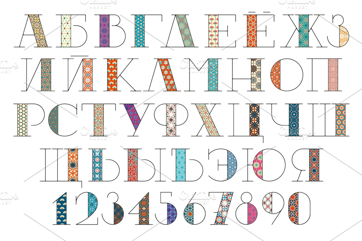 Five variations of font decoration, a Serif Font by pixelwerk (Photo 3 of 6)