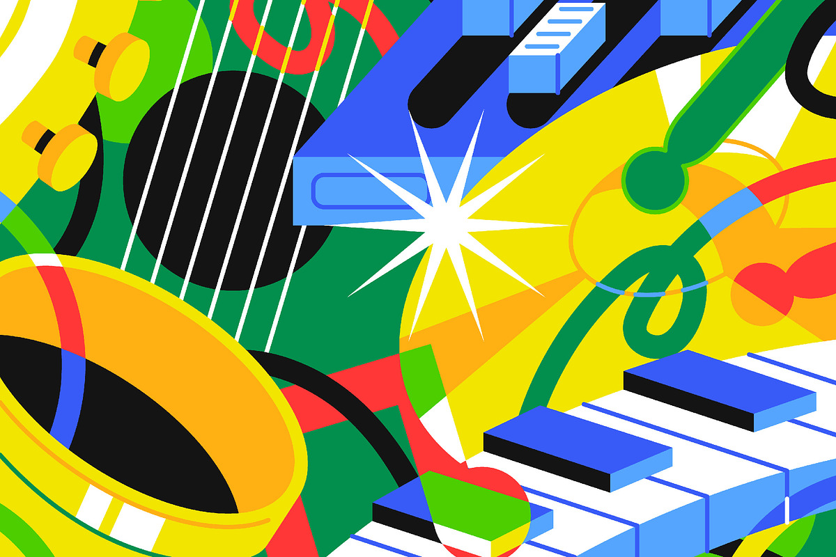 Blue Music Background Illustration, an Object Illustration by graphicook