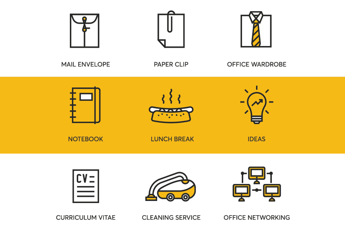48 Office Icons, an Outline Icon by kucingklawu (Photo 6 of 7)