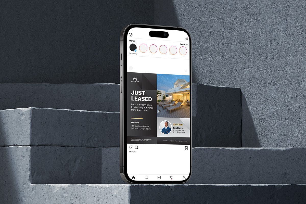 Real Estate Instagram Post Templates, a Social Media Template by Bornx Design (Photo 3 of 7)